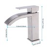 ChicFurnit Bathroom Sink Faucet Modern Single Handle Design for Waterfall Flow and Durability, Silver, 11"*9.8"*2.5" - 3 of 4