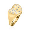 Ross-Simons Italian 0.30 ct. t.w. CZ Heart Ring in 18kt Gold Over Sterling - 3 of 4