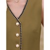 INSPIRE CHIC Women's Tweed Sleeveless Button Down V Neck Casual Business Blazer Vest - 4 of 4