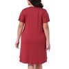 Agnes Orinda Women's Plus Size V Neck Button Ruffle Short Sleeve Midi Length Nightgowns - 4 of 4
