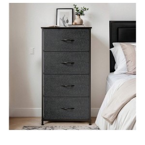 Dresser with 4 Drawers ,Fabric Storage Tower, Organizer Unit for Living Room, Hallway, Closets,Sturdy Steel Frame, Wooden Top - 1 of 4