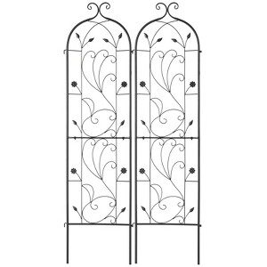 VEVOR Garden Trellis for Climbing Plants, 60 x 15 in, 2 Packs Rustproof Metal Garden Flower Trellis, Outdoor Climbing Rose Trellis Cucumbers Support - 1 of 4