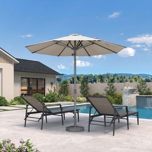PURPLE LEAF Outdoor Patio Umbrella Market Table Sun Umbrellas with 8 Aluminum Sturdy Ribs for Backyard Deck Garden Pool - 1 of 1