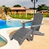 Costway HDPE Patio Adirondack Chair & Folding Footrest Set All-Weather Outdoor White\Black\Grey\Turquoise - 2 of 4