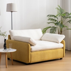 MYINDA Oversized Single Sofa Chair,Wide and Deep Seat Accent Chair,for Living Room,Apartment,Bedroom,yellow - 1 of 4