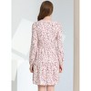 INSPIRE CHIC Women's Spring Floral Long Sleeves V Neck Casual Babydoll Tiered Dress - 4 of 4