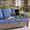 Buenhomino 6PCS Outdoor Furniture Set with 5" Thick Cushion, Outdoor Sofa Couch Set with Swivel Chairs and Ottoman, Brown Wicker Patio Furniture Set - 3 of 4