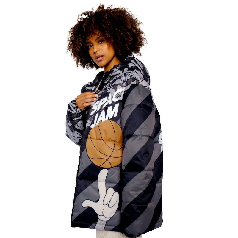 Members Only - Women's Space Jam Puffer Oversized Jacket, 4 of 8