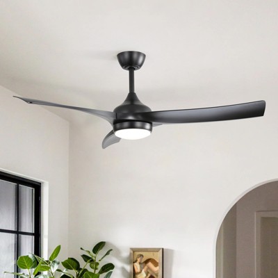 52 Inch Ceiling Fan with Integrated LED Light and Remote Control Quiet DC Motor Low Profile Indoor Bedroom Ceiling Fan With Dimmable LED