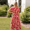 Women's Red Floral Print Smocked Maxi Dress - Cupshe - 4 of 4