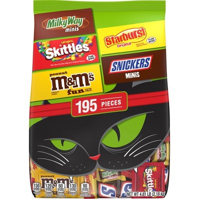 Mars - Snickers M&Ms Starburst Skittles Milky Way Halloween Variety Bag - 77.4oz/195ct