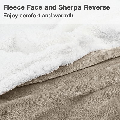 Camel Sherpa Fleece Wearable Blanket with Sleeves