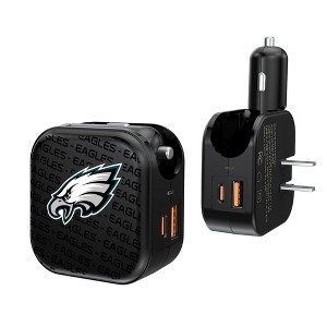 Philadelphia Eagles Text Backdrop 18-Watt 2 in 1 USB A/C Charger - 1 of 1