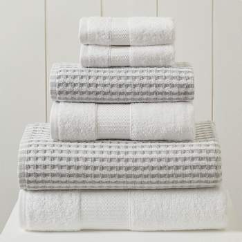 6pc Spa Waffle Jacquard Cotton Bath Towel Set : Target