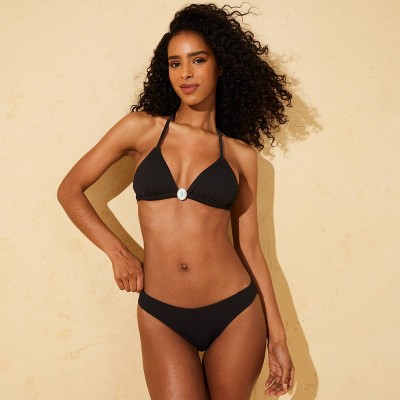 Shade & Shore Women's Crepe Low-Rise High Leg Medium Coverage Bikini Bottom - Shade & Shore™ Black M — фото 3