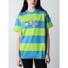 Spongebob Squarepants Shocked Characters Crew Neck Short Sleeve Blue & Green Striped T-shirt - 3 of 3
