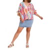 Women's Mixed Print Top With Ruffle Sleeves Plus Size - umgee - image 4 of 4