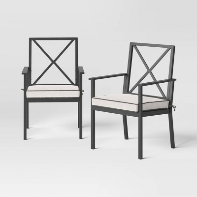 Black metal best sale chairs target