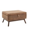 Zeus & Ruta Mid-Century Modern Square Upholstered Storage Ottoman Bench for Entryway, Living Room, or Family Space - 2 of 4