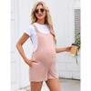 KOJOOIN Women's Maternity Overall Shorts Summer Casual Sleeveless Rompers Loose Strap Shorts Jumpsuit with Pockets - 2 of 4