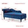 Velvet Chaise Lounge Storage Bench Upholstered Bed Bench, Gray/Beige/Blue/Orange/Green/Black/Burgundy-ModernLuxe - 3 of 4