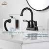 CASAINC 4 in. Centerset Double Handle High Arc Bathroom Sink Faucet Lavatory Faucet with Stainless steel Drain in Brushed Gold - 4 of 4