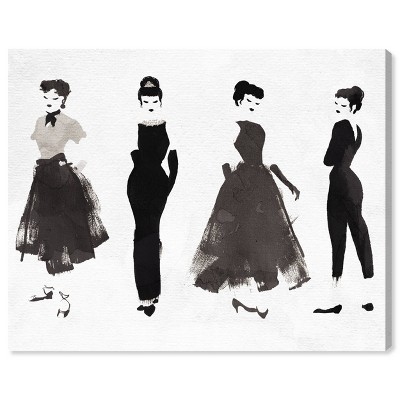 13" x 16" Iconic Styles Fashion and Glam Unframed Canvas Wall Art in Black - Oliver Gal