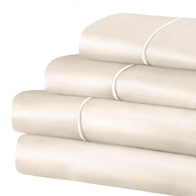 Luxurious Brushed Microfiber Bed Sheet Sets (Size : Olympic Queen, Style:  Solid)