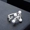 Leaf Simulated Pearl Adjustable Wrap Ring for Women 925 Sterling Silver Ginger Lyne Collection - 4 of 4