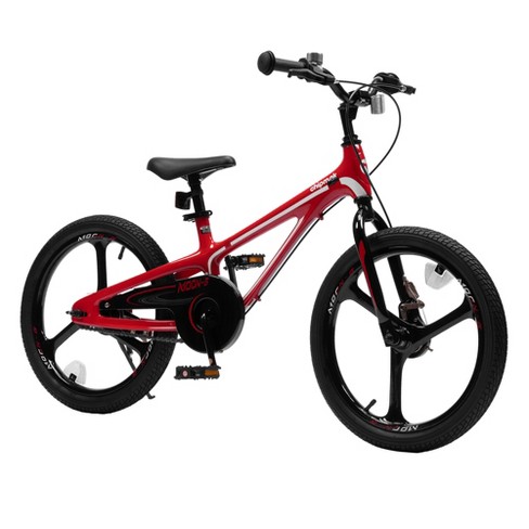 RoyalBaby Moon 5 Lightweight Magnesium Frame 18 Inch Kids Bike w Dual Hand Brakes Kickstand Bell Tool Kit for Boys Girls Red