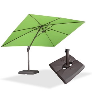 PURPLE LEA Cantilever Patio Umbrella with Base Included Square Umbrella with 360° Rotation and Aluminum Offset Hanging Outdoor Umbrella - 1 of 4
