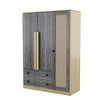 Chery Life 47.2'' x 19.3'' x 67.9'' 3-Doors Wooden Rattan Wardrobe Storage for Bedroom, with 2 Drawers - 2 of 4