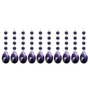 Unique Bargains Hanging Ornament DIY Craft Teardrop Crystal Chandelier Pendant Beads 4.92" x 1.5" 10 Pcs - 1 of 4