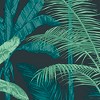 Jungle Mood Green and Black Leaves Tropical Paste the Wall Wallpaper - 4 of 4
