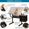 Drafting Table with Tiltable Top and Stool Steel Frame Storage Drawers for Artists or Designers -3irtyhousy - 3 of 4
