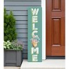 HomeRoots 36" Green Solid Wood Floral Bouquet Welcome Porch Sign - 2 of 4