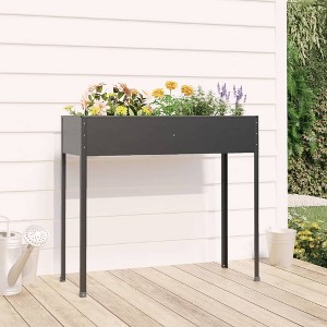 vidaXL White Iron 4-Floor Flower Stand with Wheels, Durable Plant Rack with Strong Frame and Versatile Storage Shelf, 17.3"x9.1"x31.5" - 1 of 4