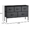 5-Drawer TV Stand, Modern Dresser Organizer with Wood Top & Sturdy Metal Frame, Fabric Storage Chest for Bedroom, Entryway, Nursery, Dark Gray - 3 of 4