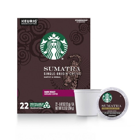 Starbucks Sumatra Blend Dark Roast Coffee Keurig K Cup Pods 22ct Target