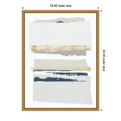 Boulevard I Neutral Abstract Canvas Art with Gold Frame
