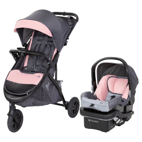 Pink stroller best sale and carseat