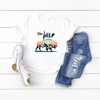 Simply Sage Market Women's Stay Wild Buffalo Short Sleeve Graphic Tee