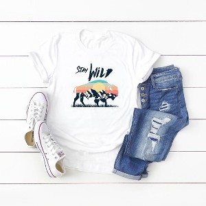 Simply Sage Market Women's Stay Wild Buffalo Short Sleeve Graphic Tee - 1 of 4