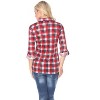 Women's Oakley Stretchy Plaid Tunic Top with Pockets - White Mark - 3 of 3