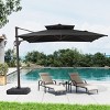 Crestlive Products 9'X10.5' Double Top Cantilever Umbrella UV30+ with Base Outdoor 360 Rotation 6 Heights Adjustable Offset Umbrella - 4 of 4