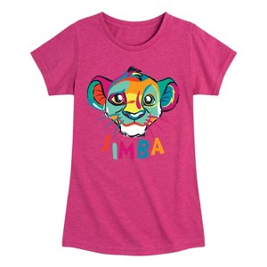 Girls' - Disney - Colorful Simba Fitted Short Sleeve Graphic T-Shirt - 1 of 4