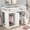 Twin Size Loft Bed With Desk Wardrobe 3 Drawers Open Cabinet Storage Staircase, No Box Spring Needed, Space-Saving For Kids Girls Boys Teens - 2 of 4