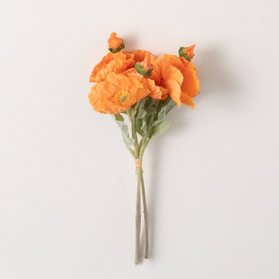 Sullivans Artificial Poppy Bush 13.75"H