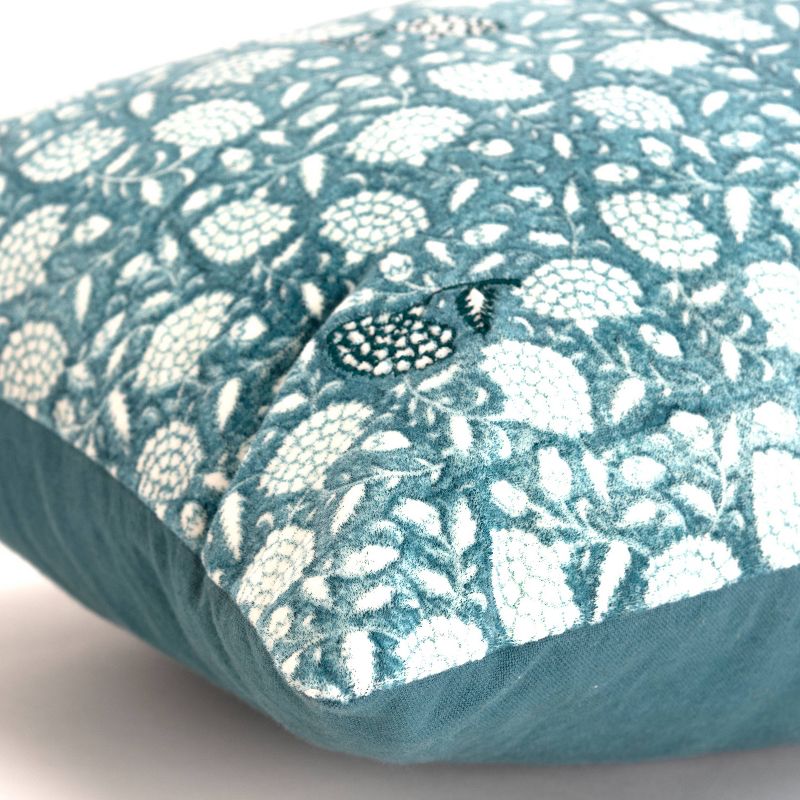 14&#34;x26&#34; Oversized Dandelions Lumbar Throw Pillow Cover Teal Blue - Rizzy Home, 3 of 10
