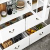 FUFU&GAGA 47.2 "W Modular Combination Display Cabinet Glass Door Wooden Pantry Organiser - 3 of 4